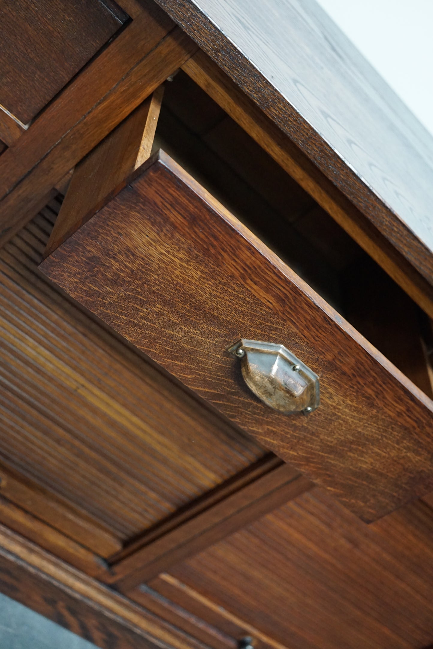Dutch Oak Sideboard Filing Cabinet, 1930s