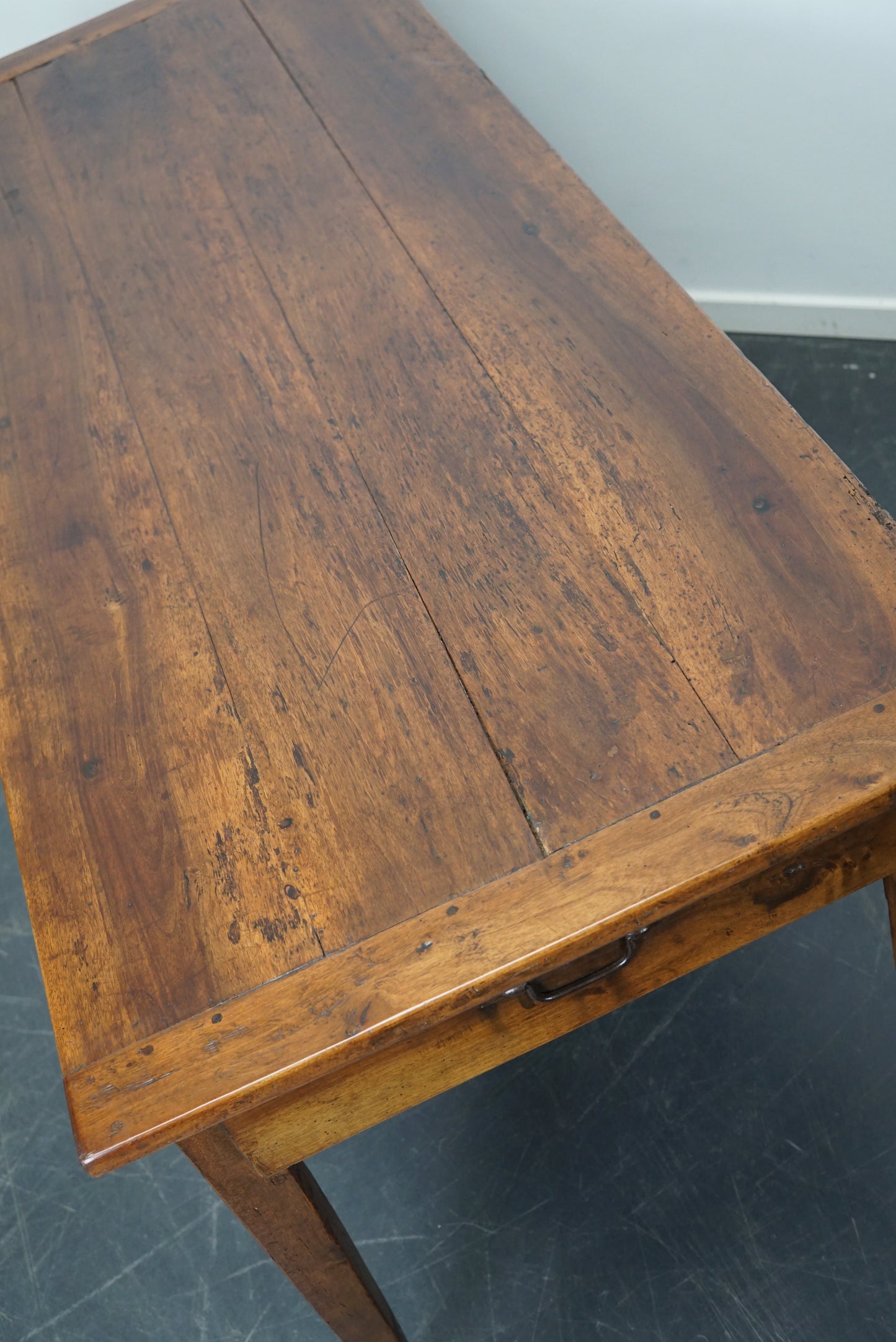 Antique 19th Century French Rustic Farmhouse Dining Table Fruitwood & Chestnut
