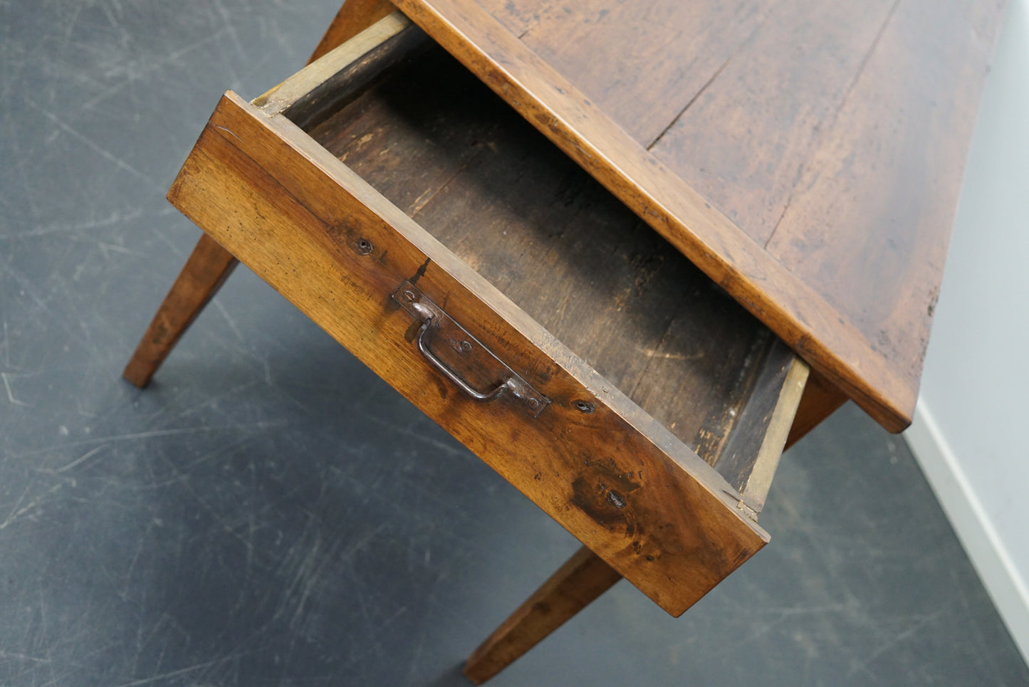 Antique 19th Century French Rustic Farmhouse Dining Table Fruitwood & Chestnut