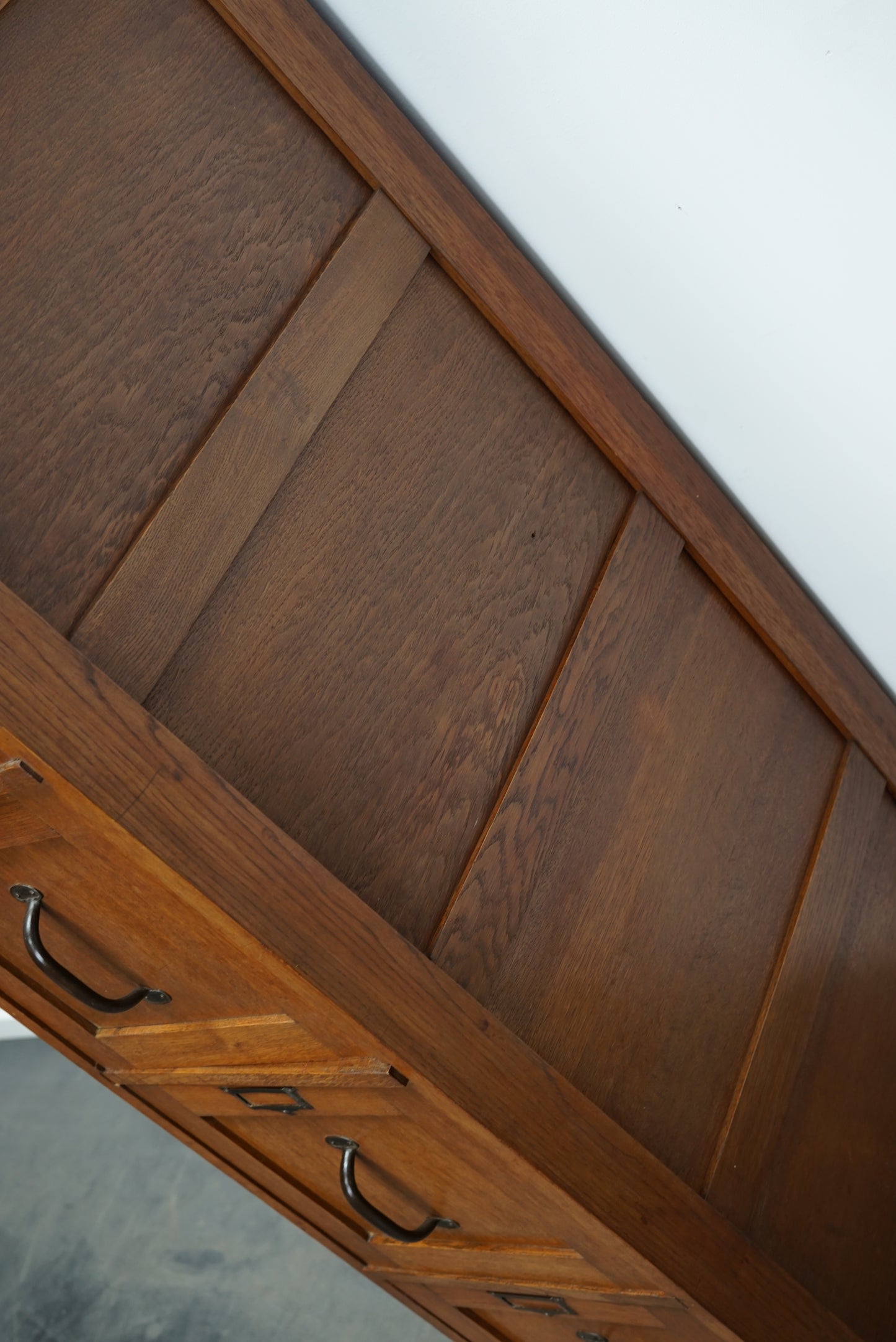 Dutch Oak Filing Cabinet or Bank of Drawers, 1930s