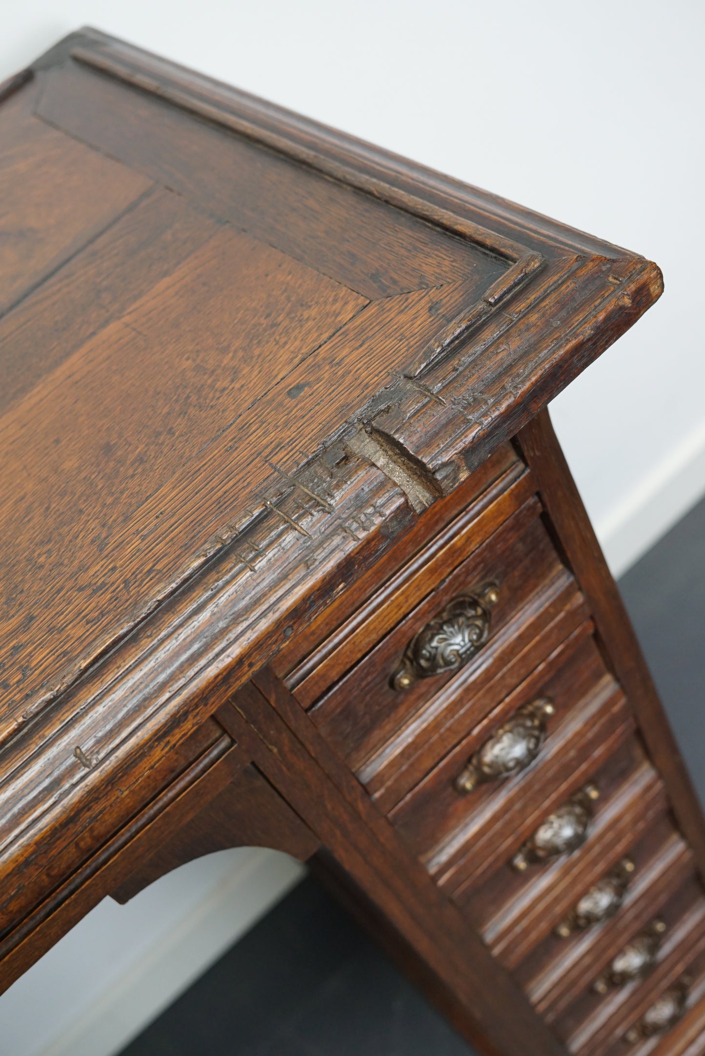 Antique French Oak Jewelers / Watchmakers Workbench, Late 19th Century