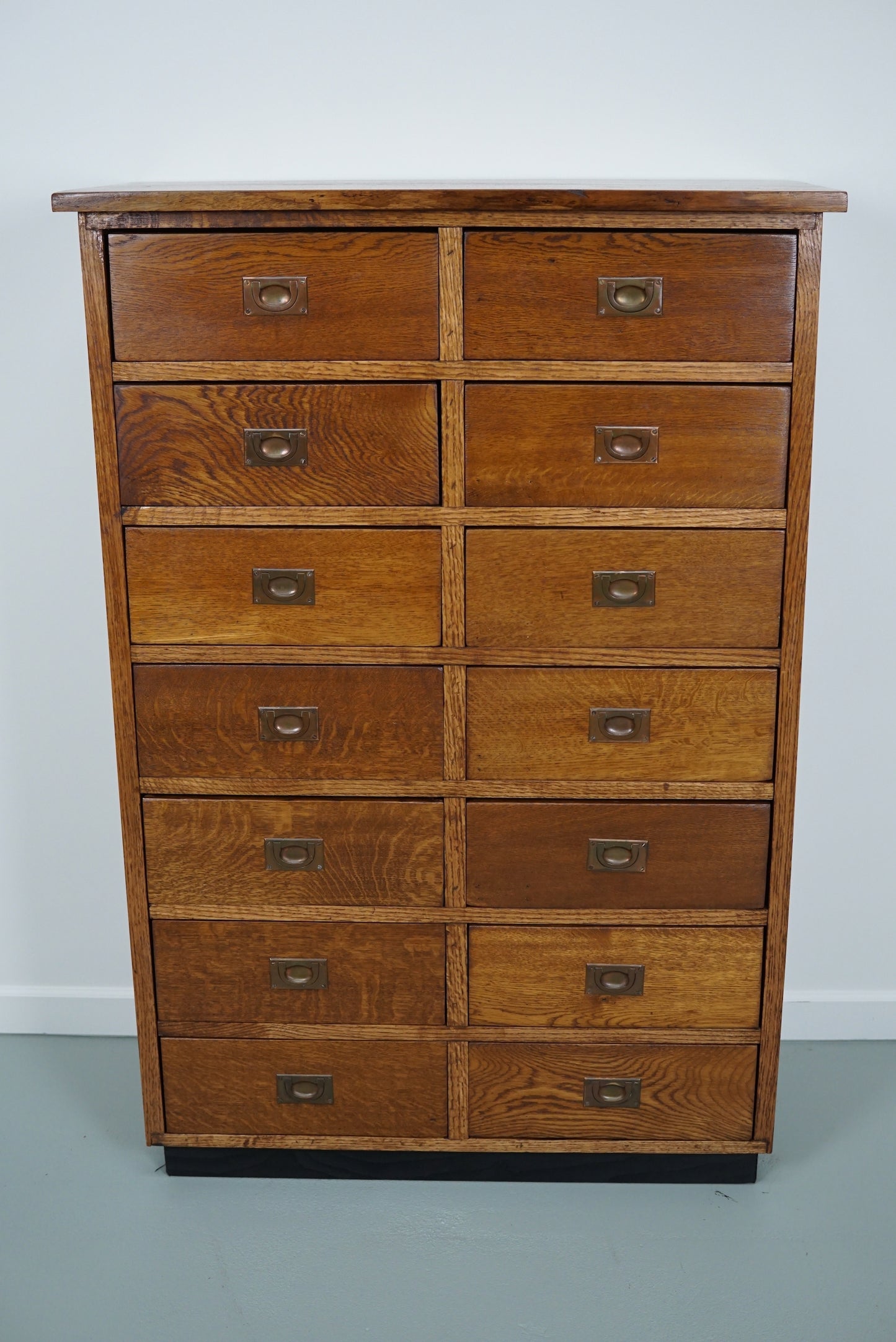 English Oak Apothecary / Filing Cabinet Campaign Style, 1930s