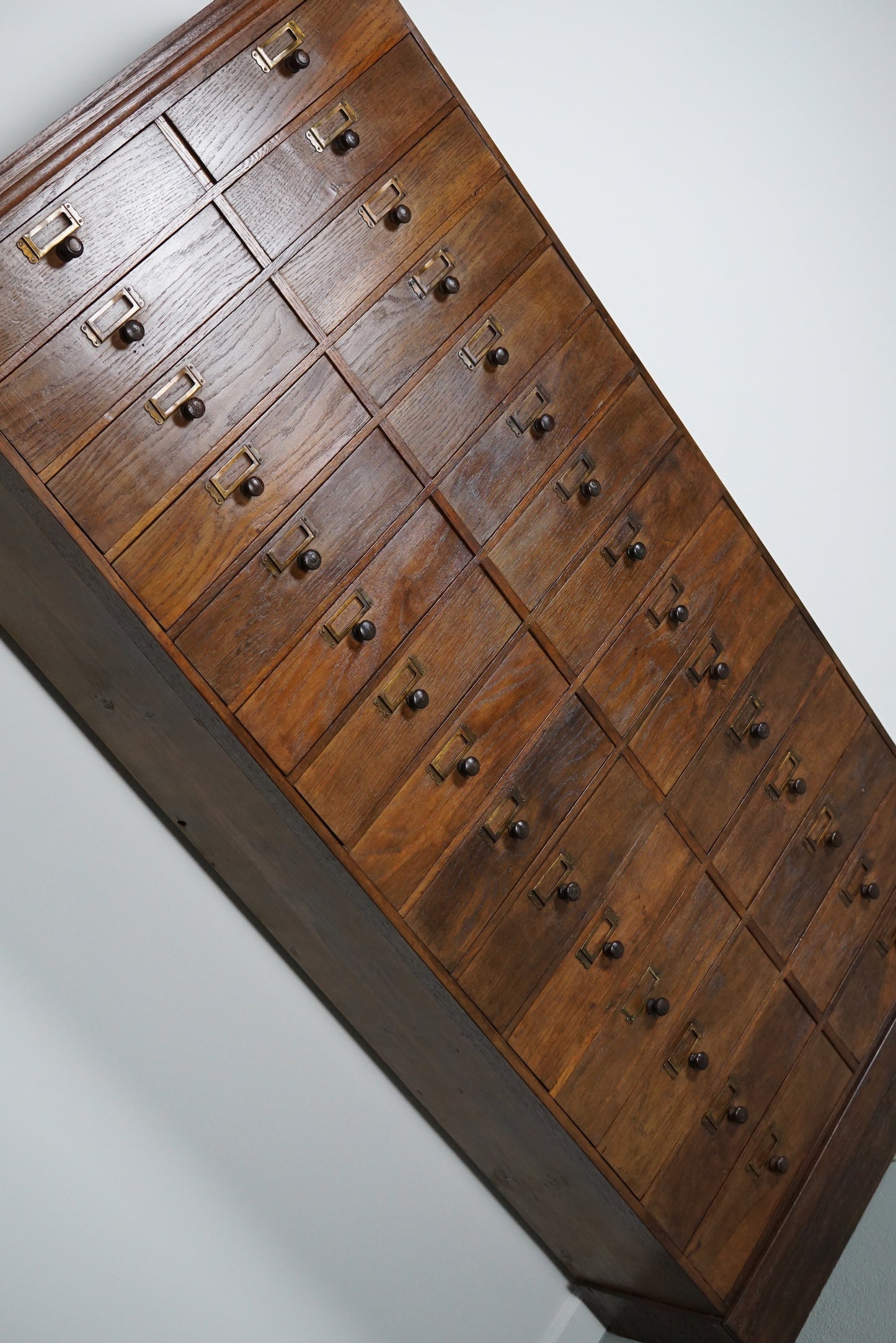 French Oak and Pine Jewelers / Watchmakers Cabinet, Early 20th Century