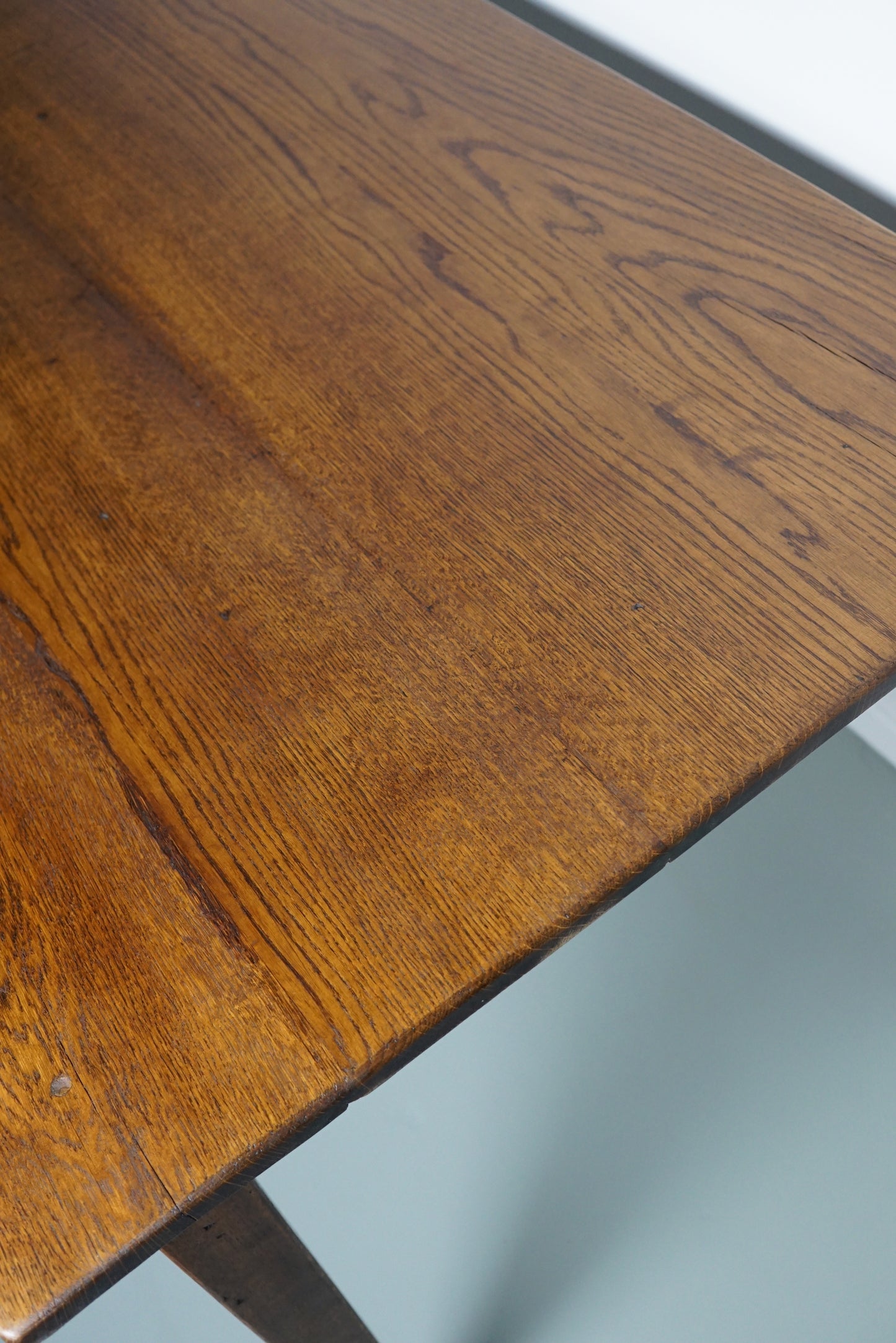 French Oak Farmhouse Style Dining Table, Early 20th Century