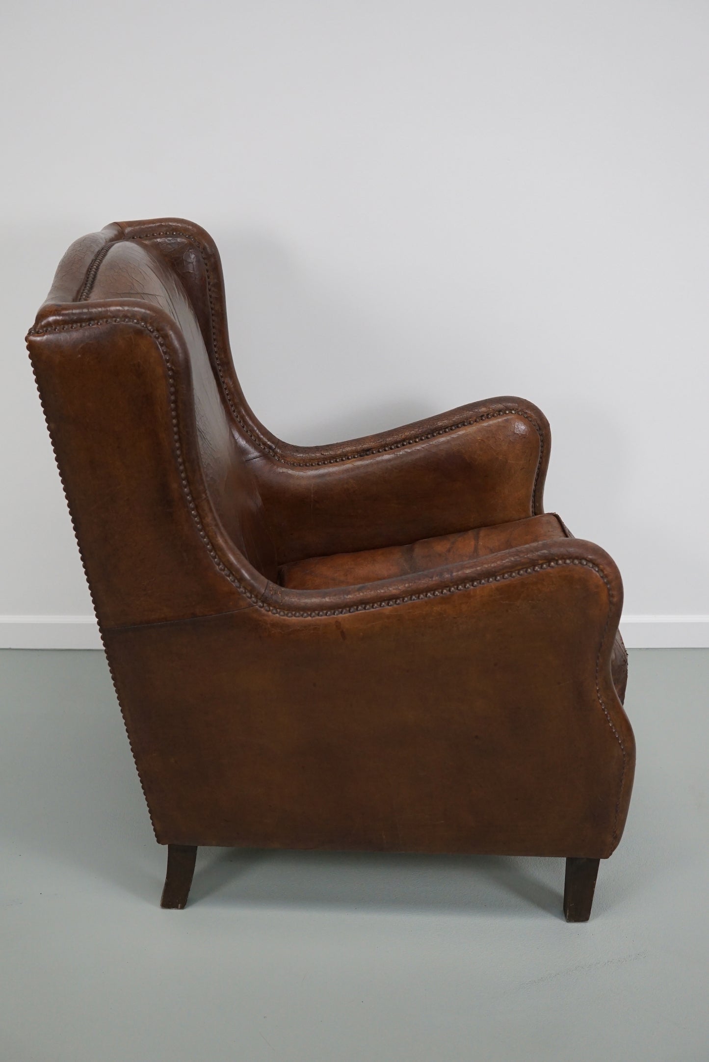 Vintage Dutch Cognac Colored Leather Club Chair