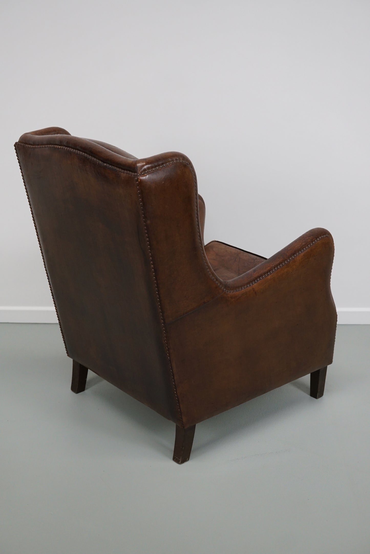 Vintage Dutch Cognac Colored Leather Club Chair