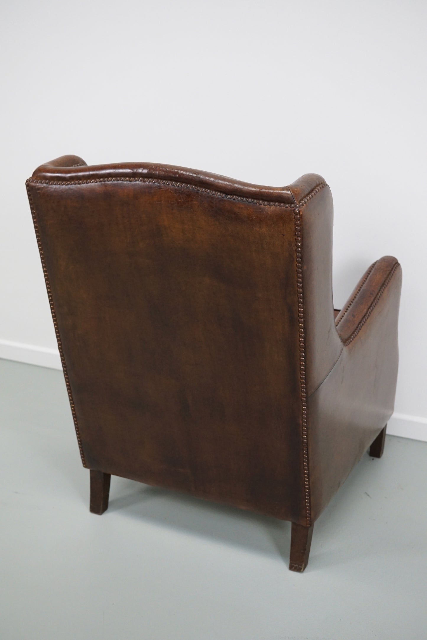 Vintage Dutch Cognac Colored Leather Club Chair