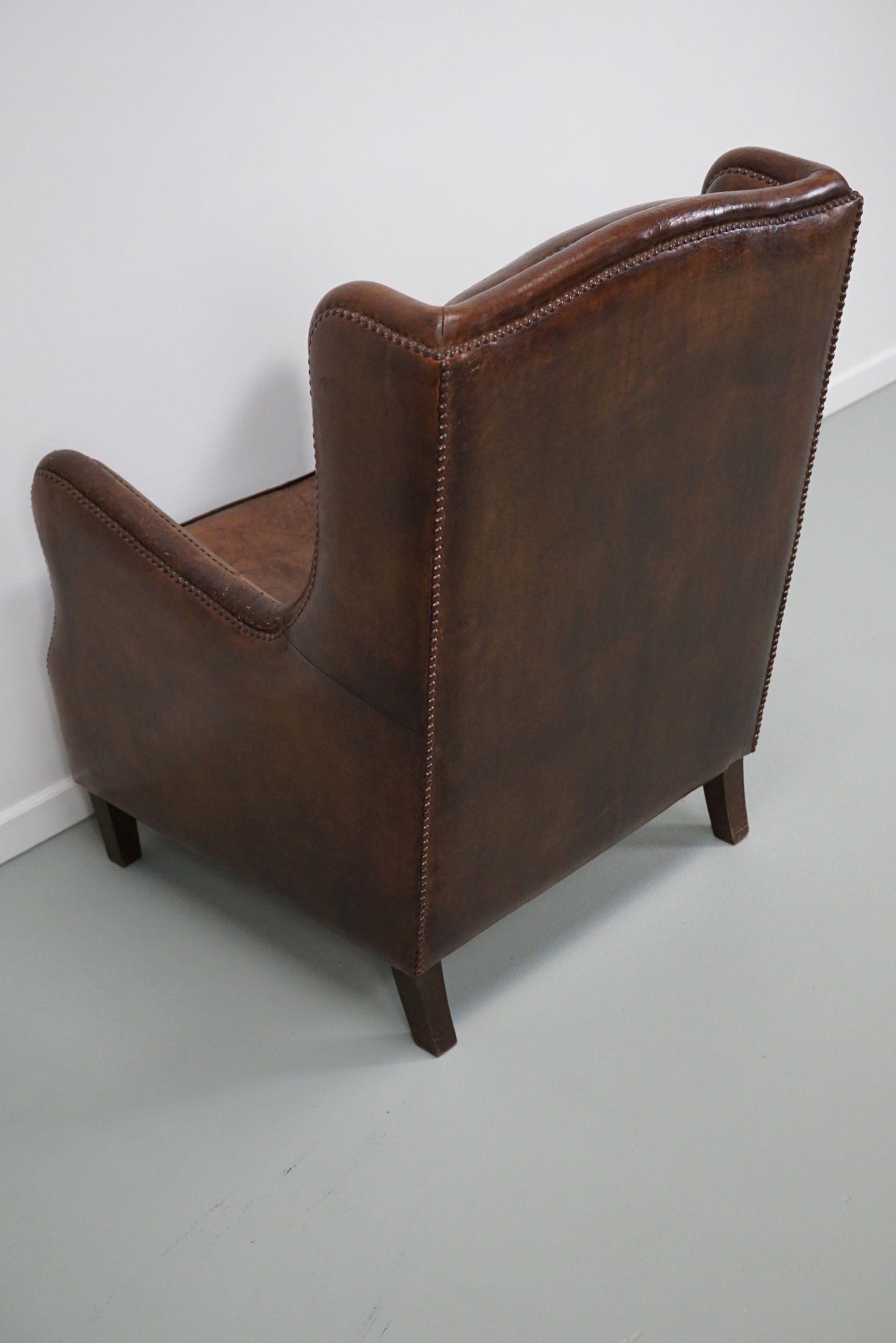 Vintage Dutch Cognac Colored Leather Club Chair