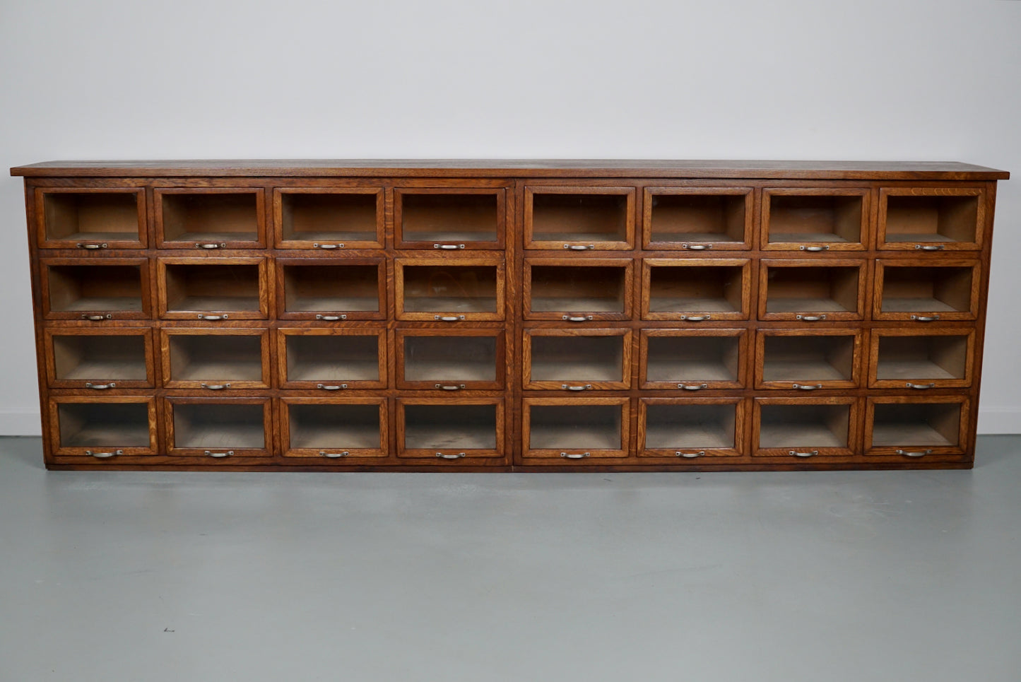 Large Vintage Dutch Oak Haberdashery Shop Cabinet, 1930s