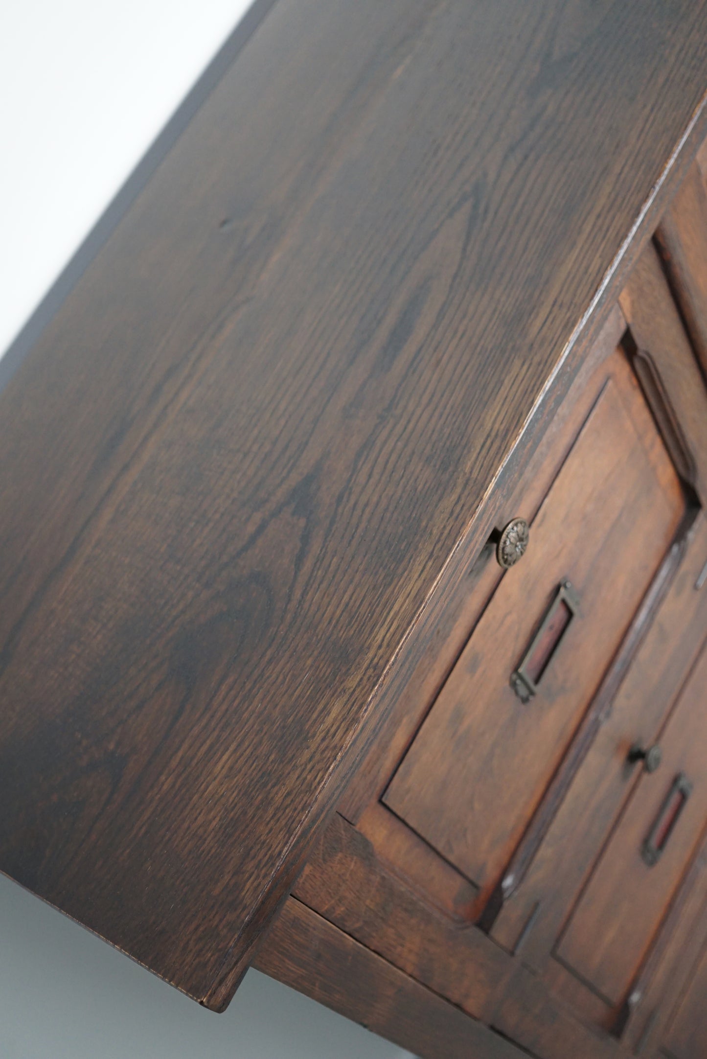 Antique French Oak Apothecary / Filing Cabinet Folding Doors, Late 19th Century