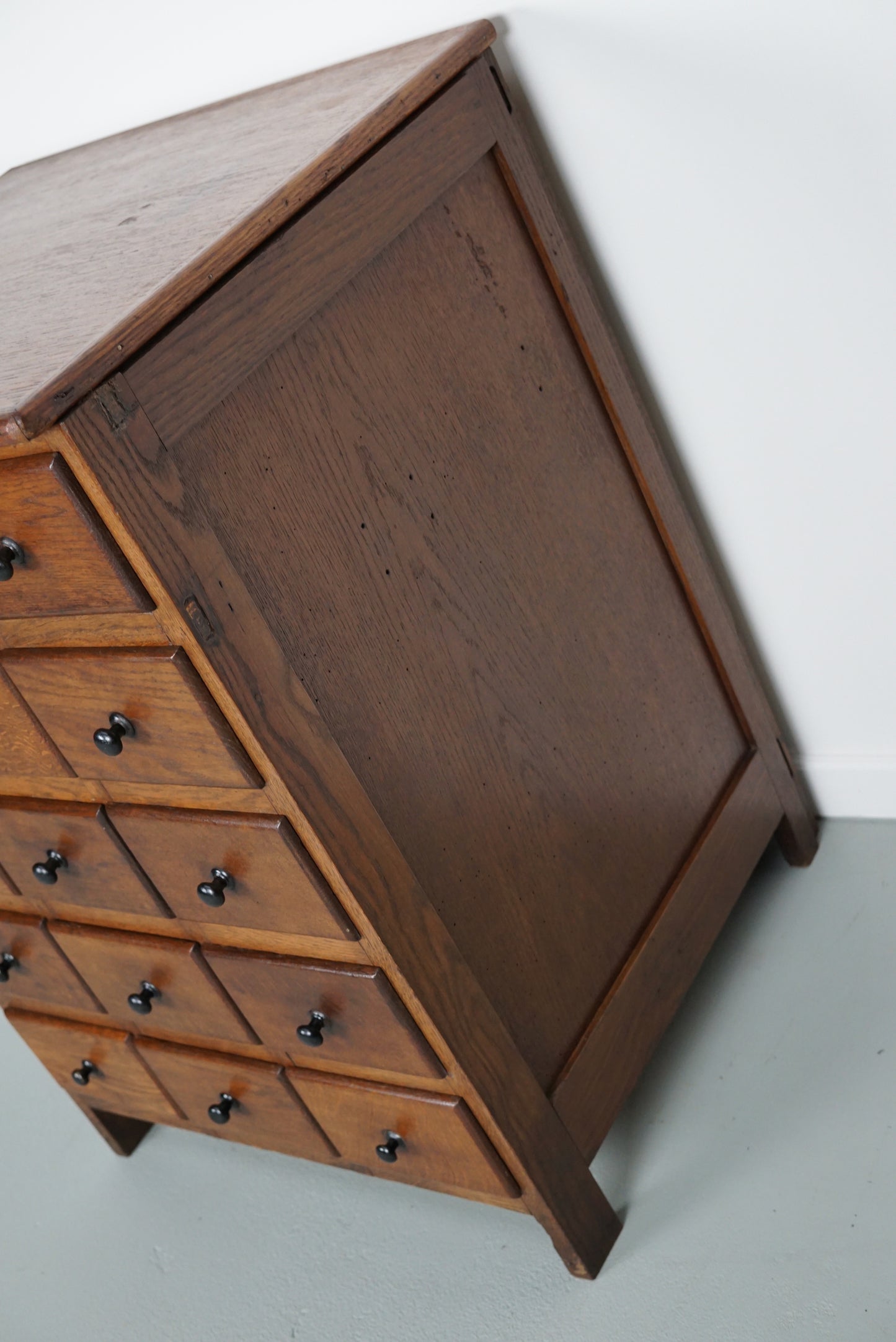 Dutch Oak Apothecary / Barber Cabinet, 1930s