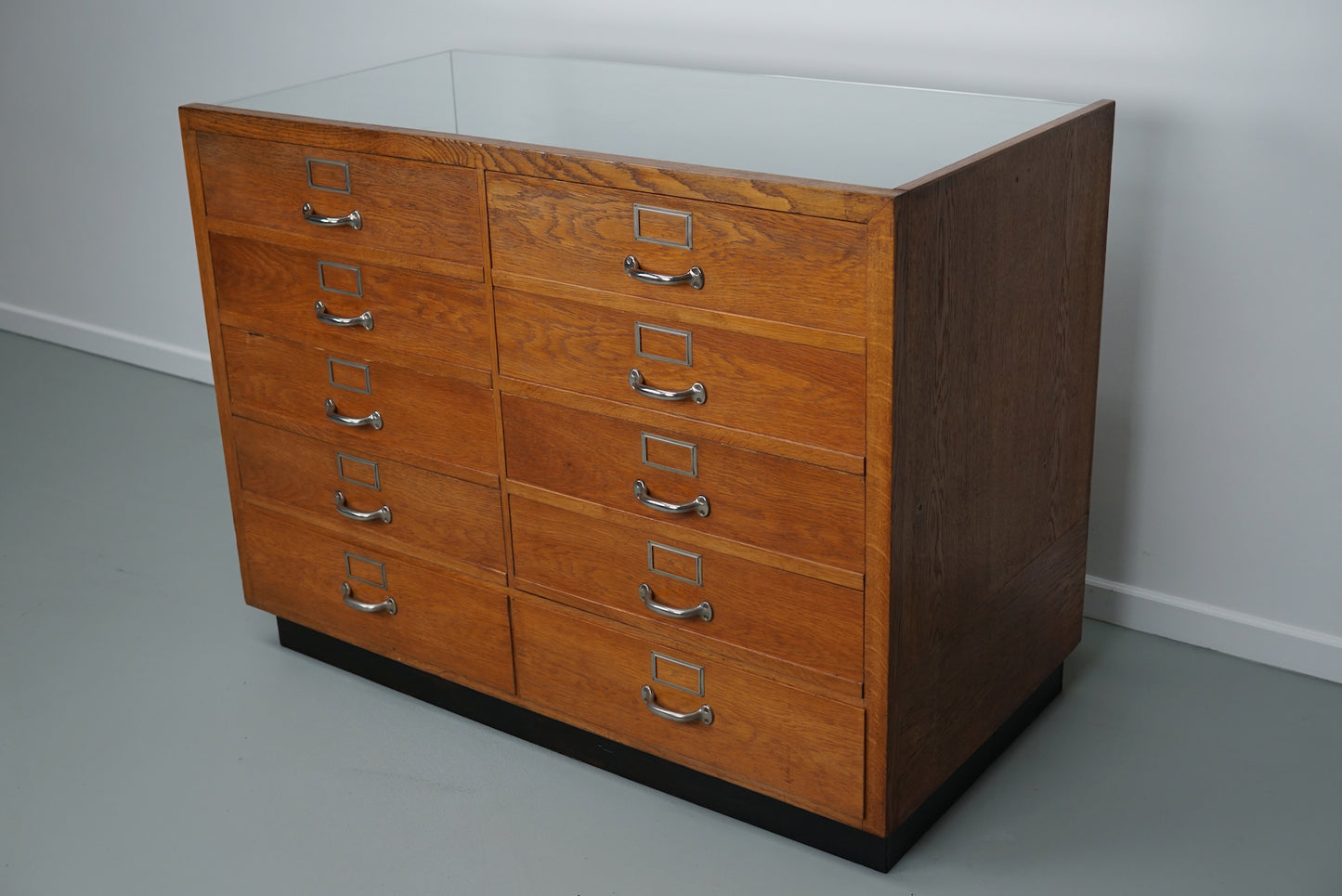 German Oak Haberdashery Shop Cabinet / Retail Unit / Shop Counter, 1950s