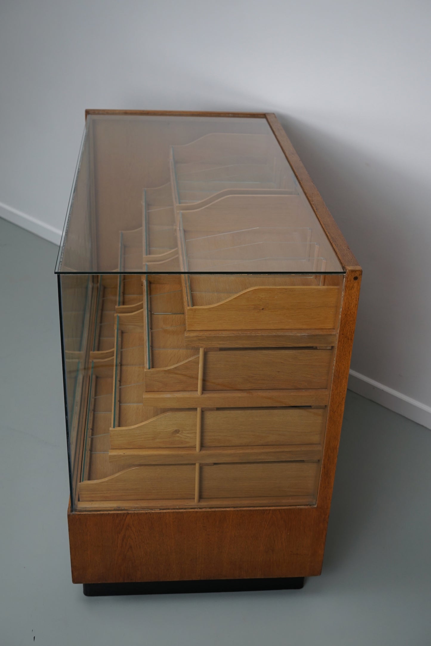 German Oak Haberdashery Shop Cabinet / Retail Unit / Shop Counter, 1950s