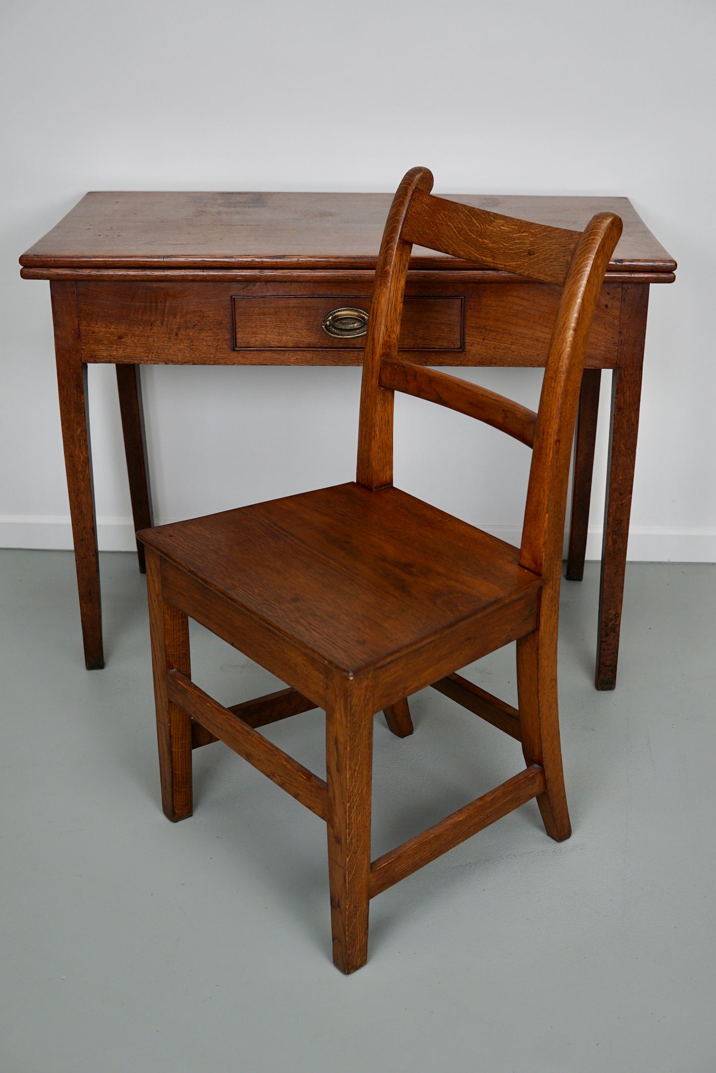 Antique Georgian Foldable Writing Side Table Desk Set with Chair