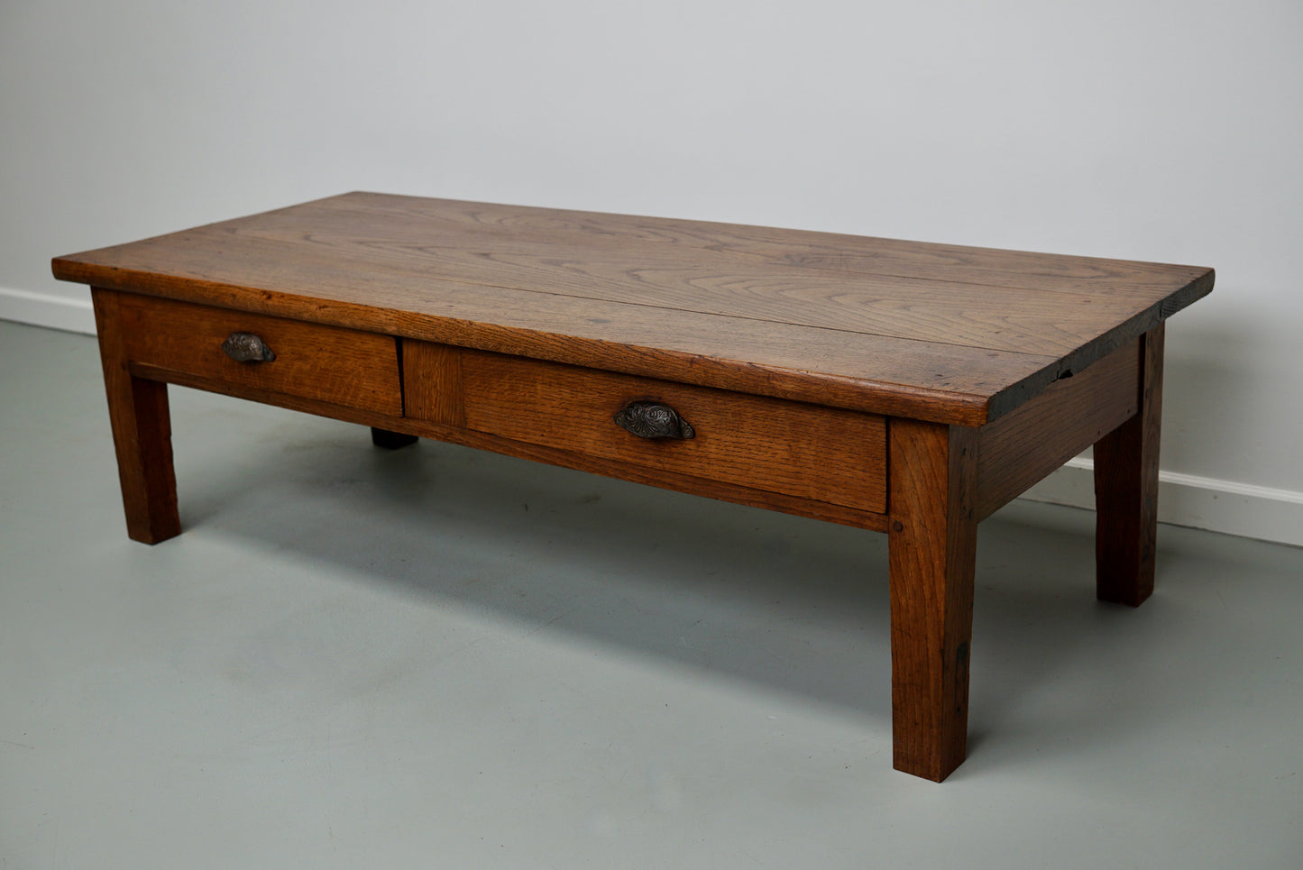 French 19th Century Farmhouse Rustic Oak Coffee Table