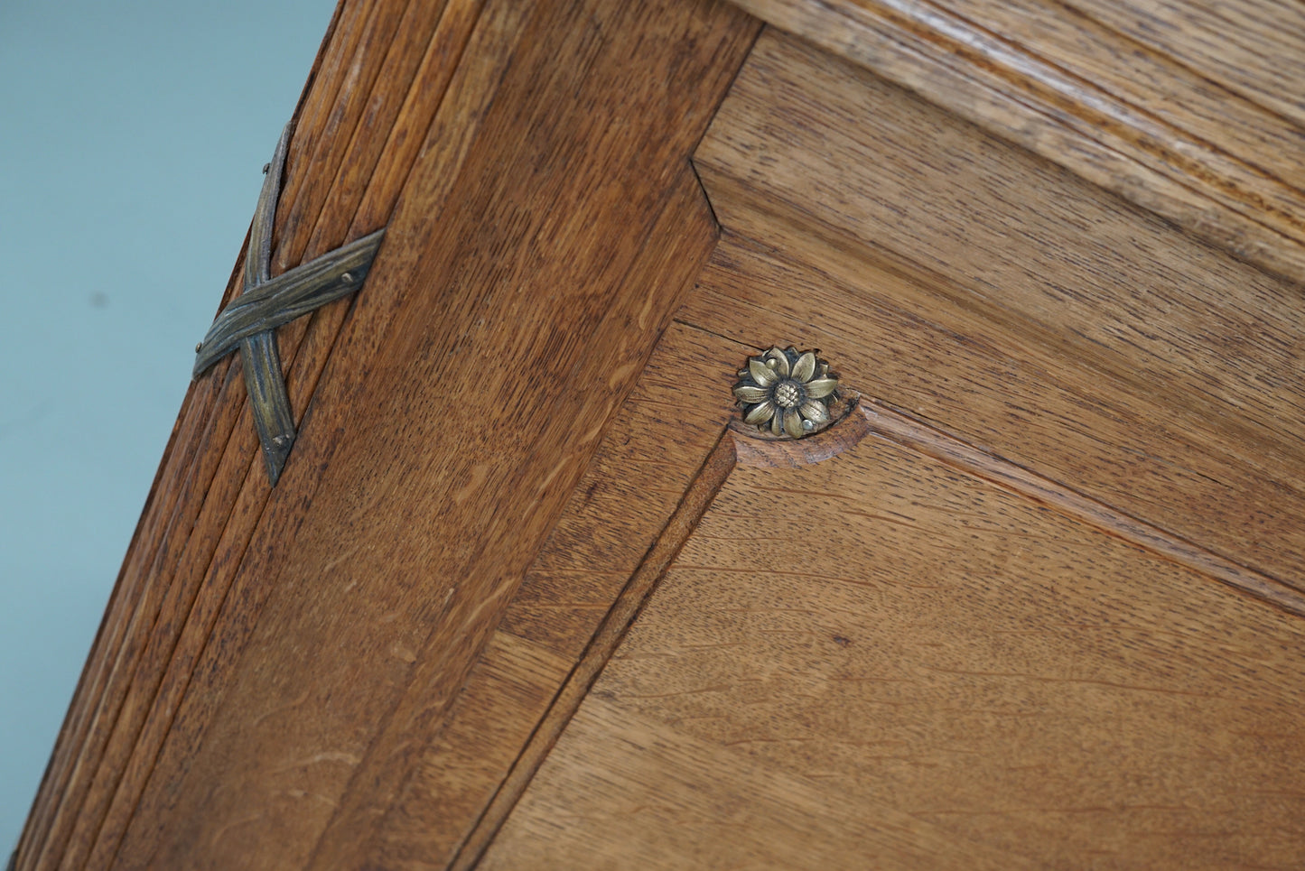 French Sun Bleached Light Oak Napoleon III Shop Counter / Desk, 19th Century
