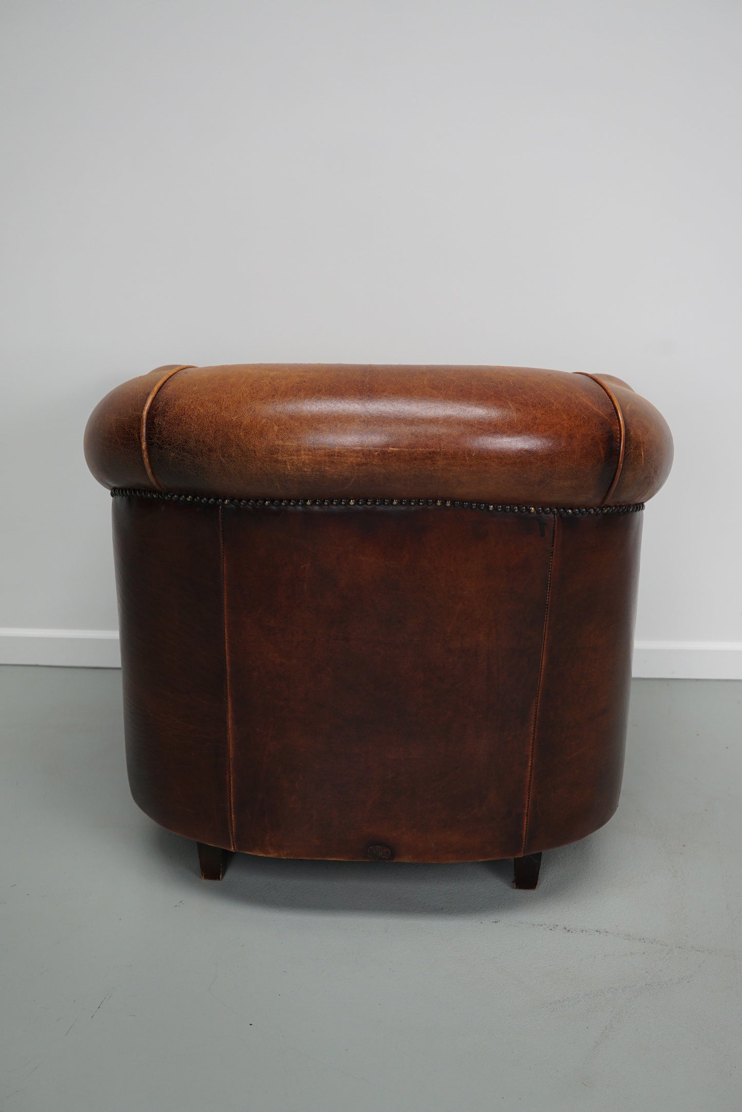 Vintage Dutch Cognac Colored Leather Club Chair