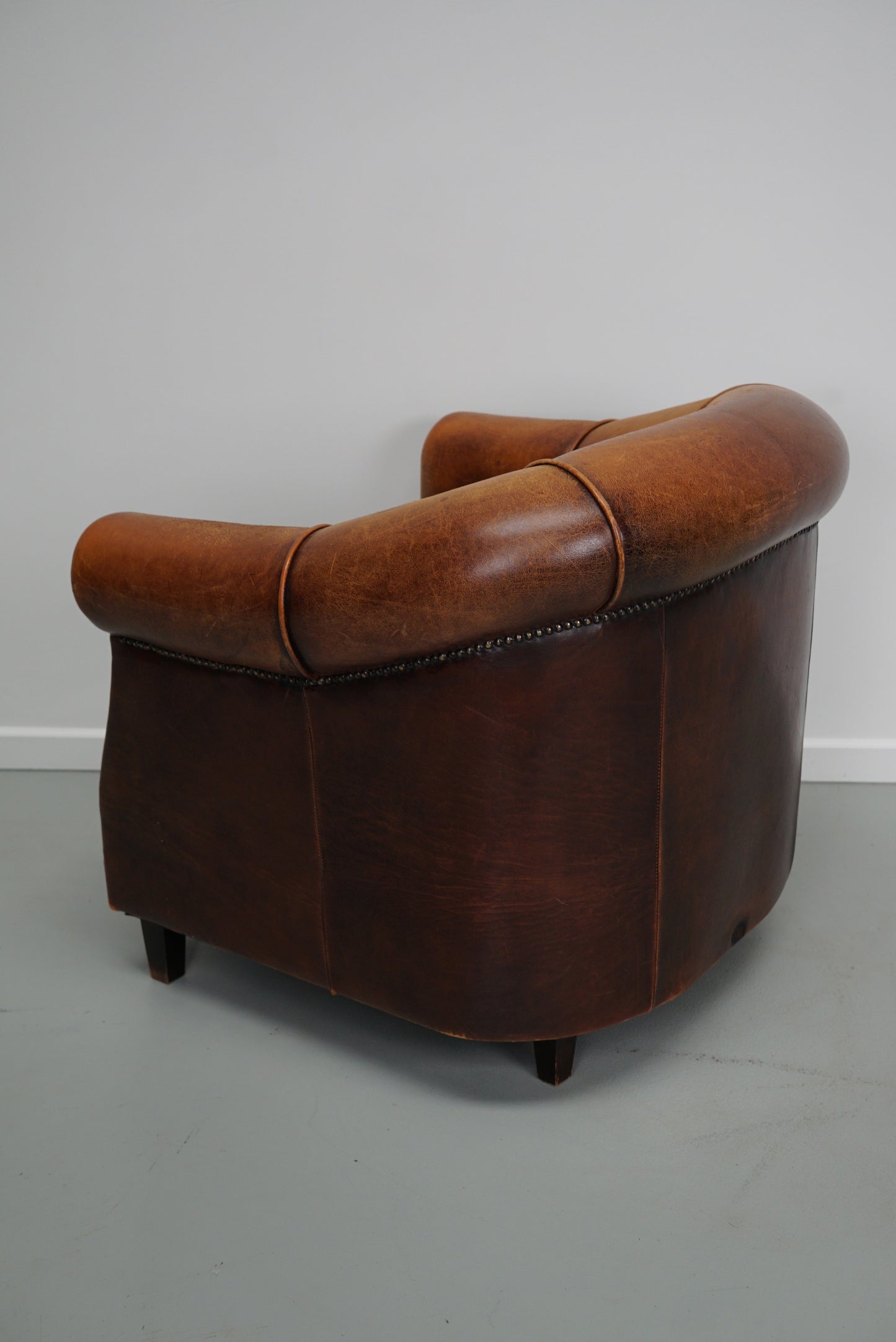 Vintage Dutch Cognac Colored Leather Club Chair