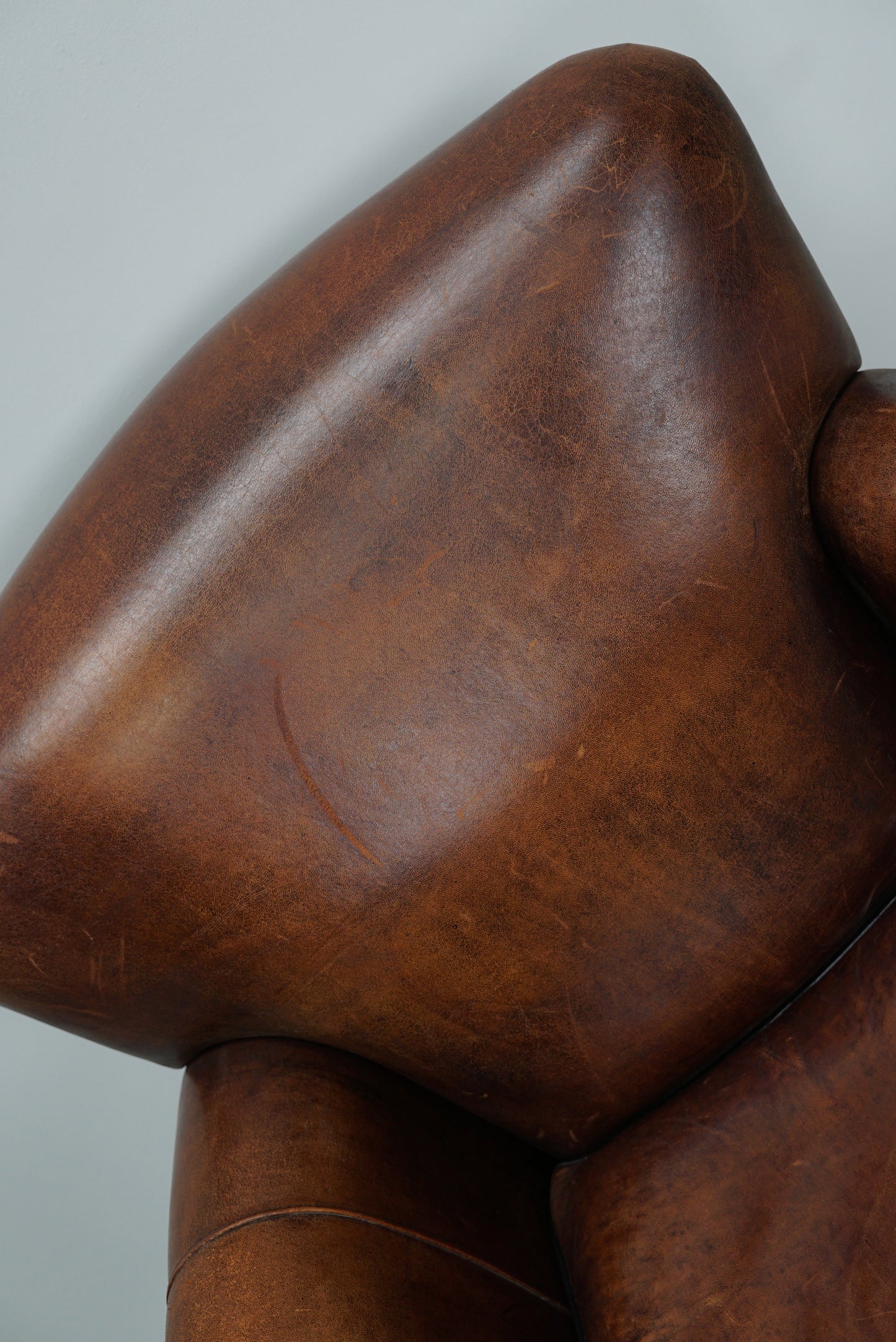 Vintage Dutch Cognac Colored Leather Club Chair