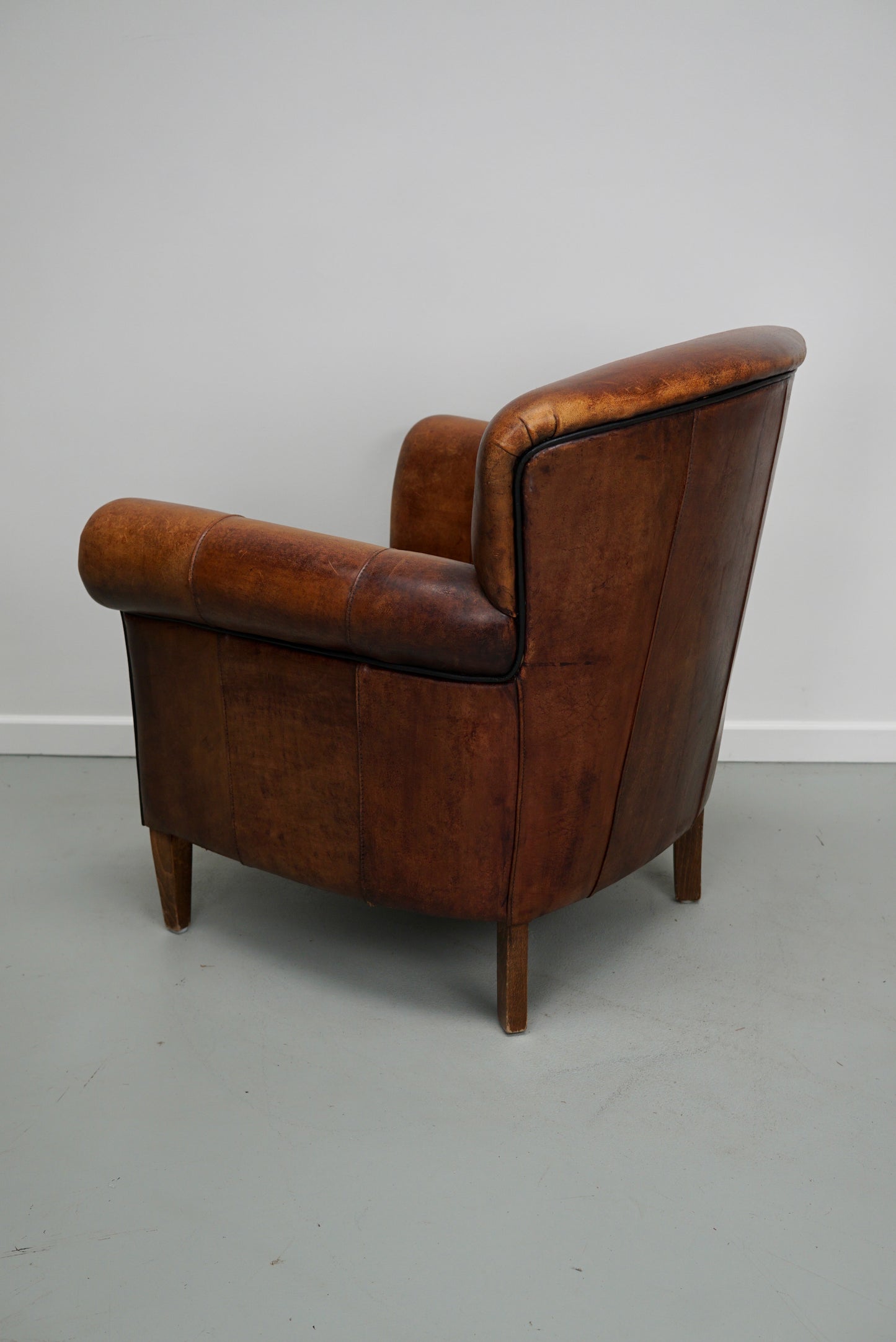 Vintage Dutch Cognac Colored Leather Club Chair