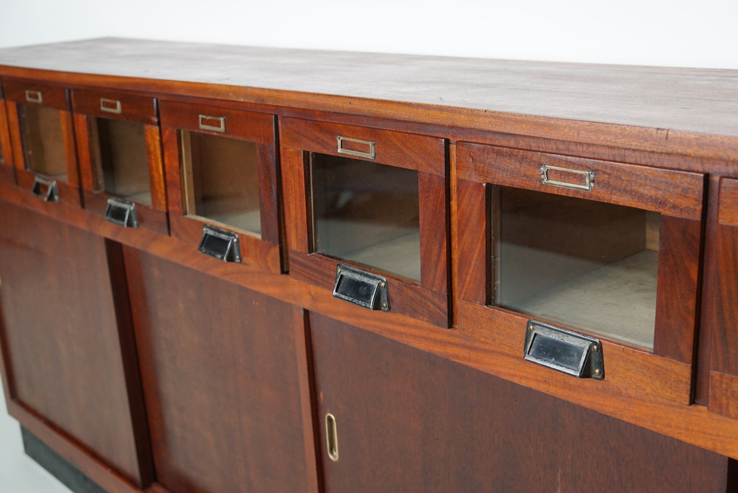 Large Vintage Dutch Mahogany Haberdashery Shop Cabinet, 1950s