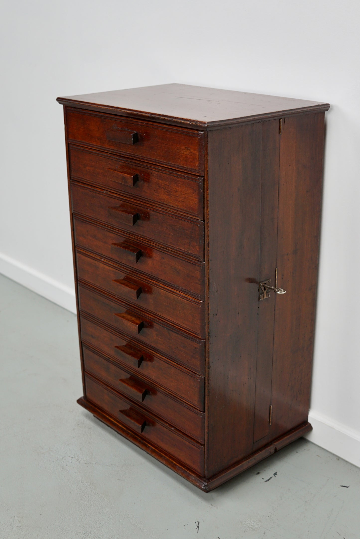 French Art Deco Mahogany Apothecary / Filing Cabinet, ca 1920