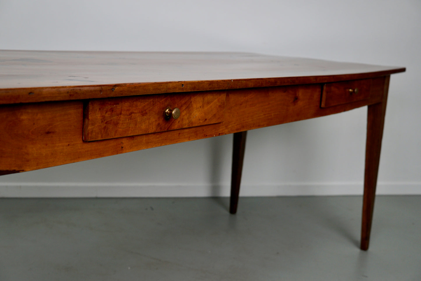 Antique 19th Century French Rustic Farmhouse Dining Table Cherry & Oak
