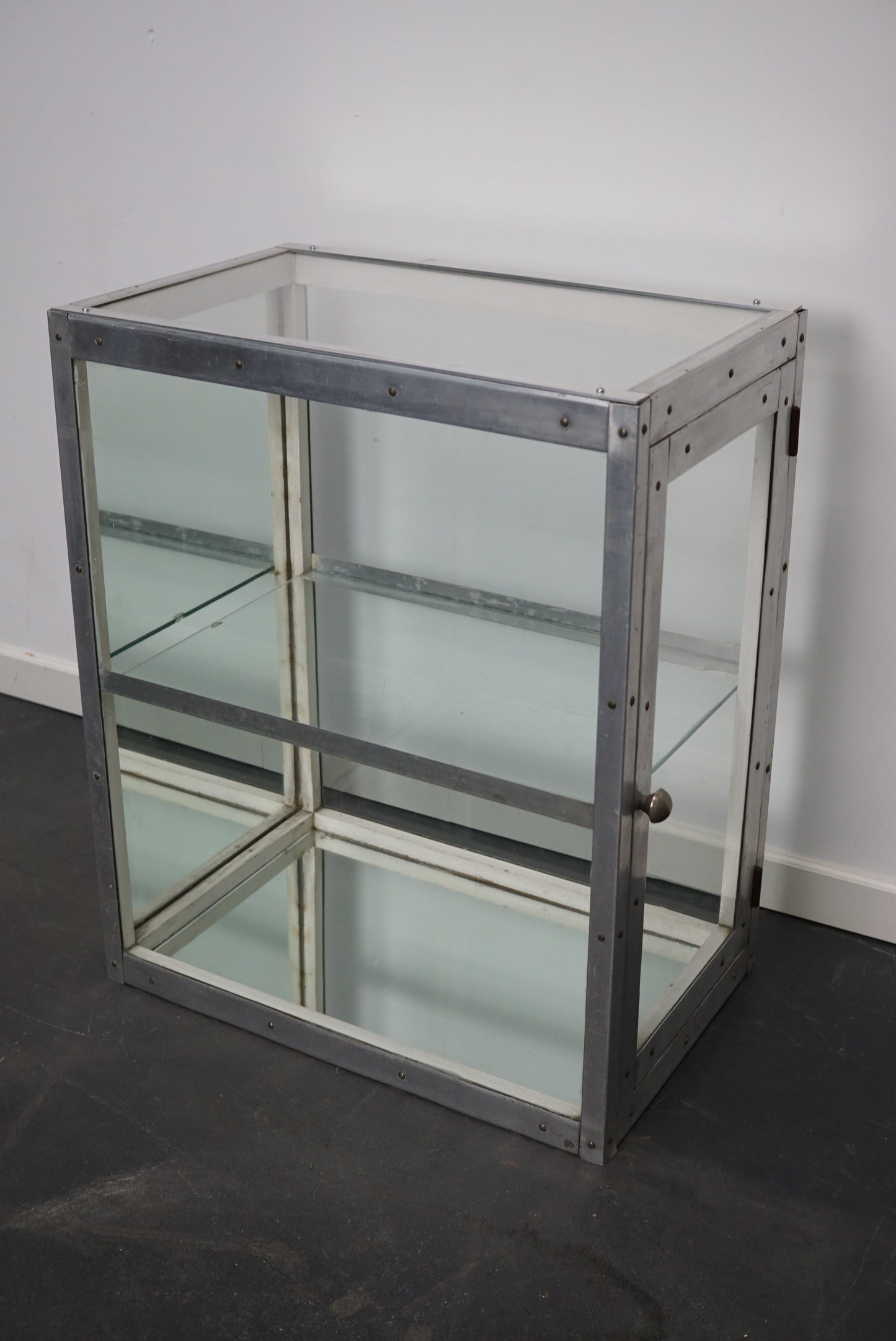 German Aluminium Museum / Shop Display Cabinet or Vitrine, Mid 20th Century