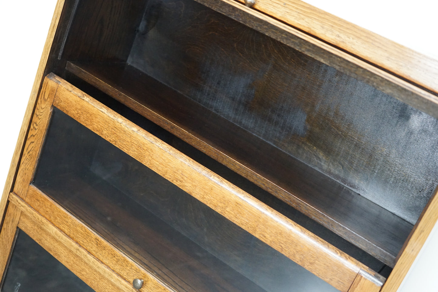 German Oak Bookcase with Folding Doors in Style of Globe Wernicke, ca 1930s