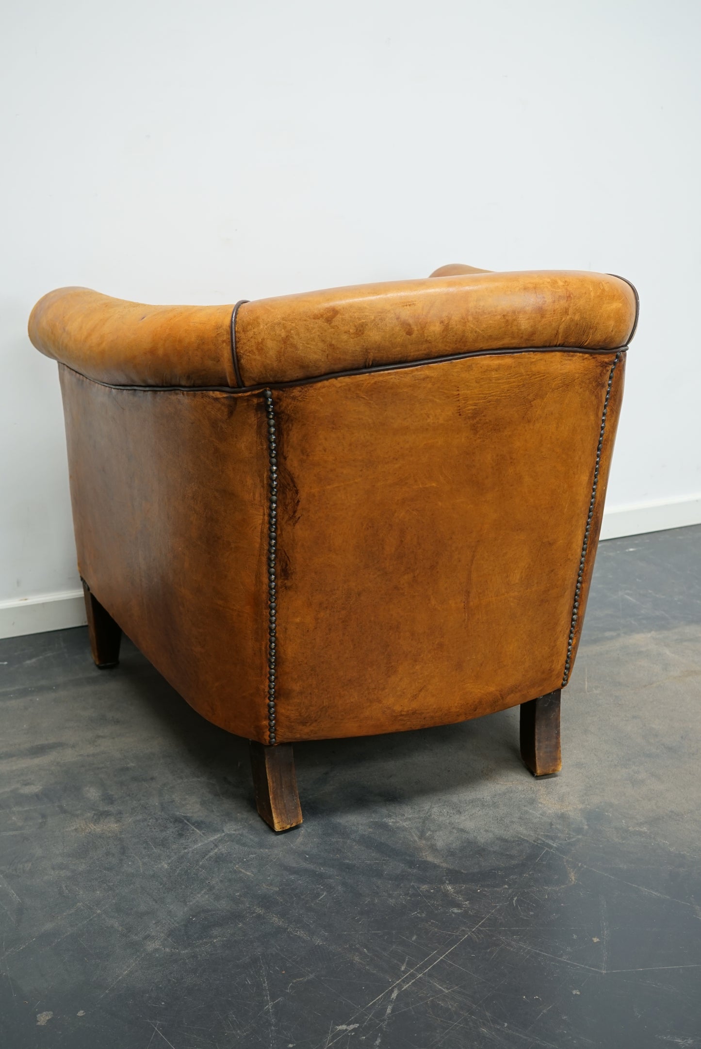 Vintage Dutch Cognac Colored Leather Club Chair
