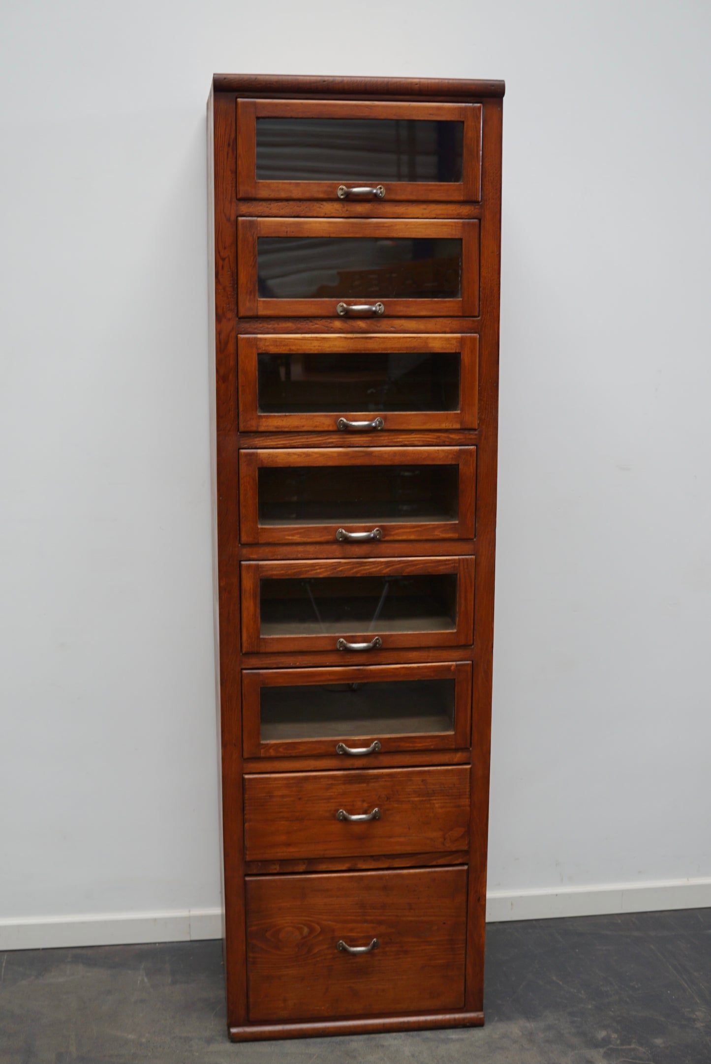 Tall Vintage German Pine Haberdashery Shop Cabinet, 1950s