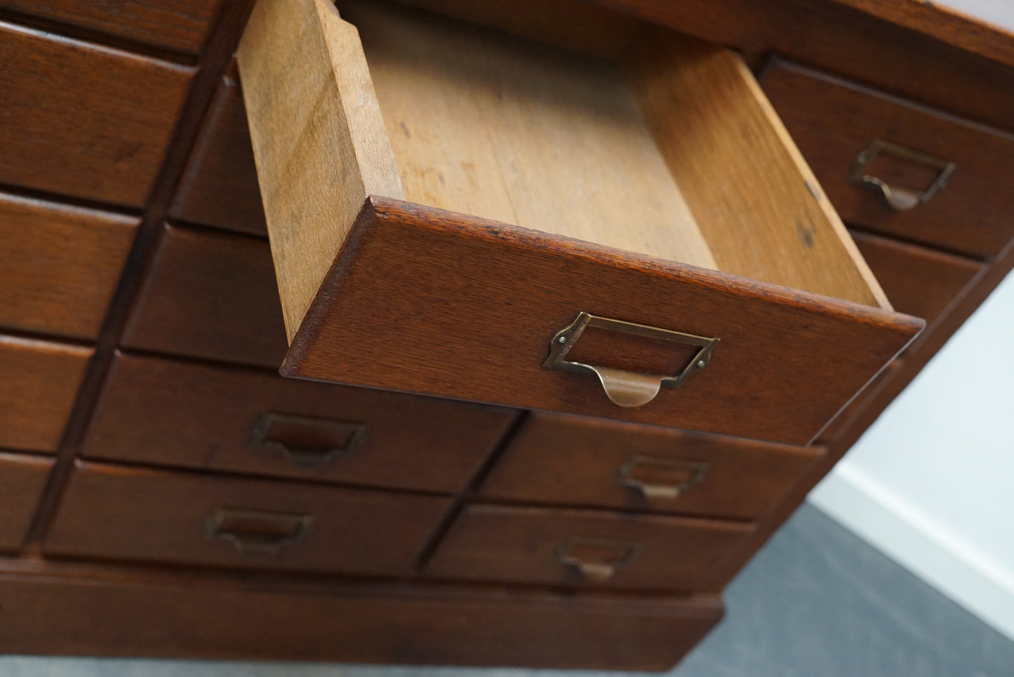 Dutch Oak Apothecary or Filing Cabinet, 1930s