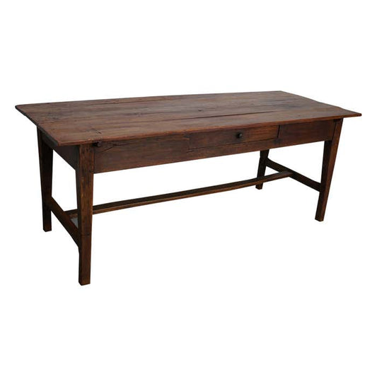 Antique Oak & Pine French Farmhouse Dining Table, 19th Century