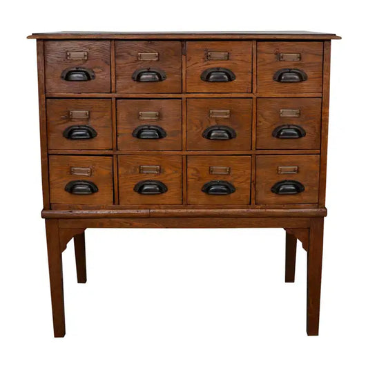 Dutch Oak Apothecary / Filing Cabinet, 1930s