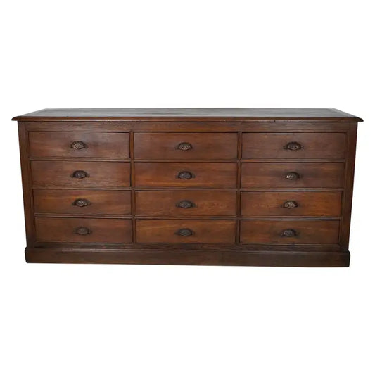 Antique French Oak Apothecary / Filing Cabinet, 19th Century