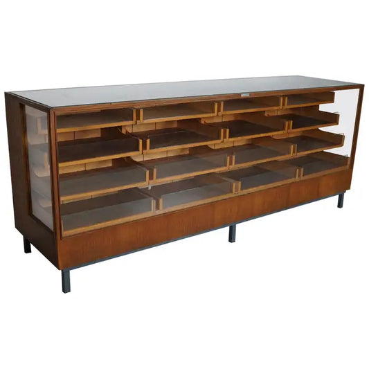 German Oak & Beech Haberdashery Shop Cabinet / Retail Unit, 1950s
