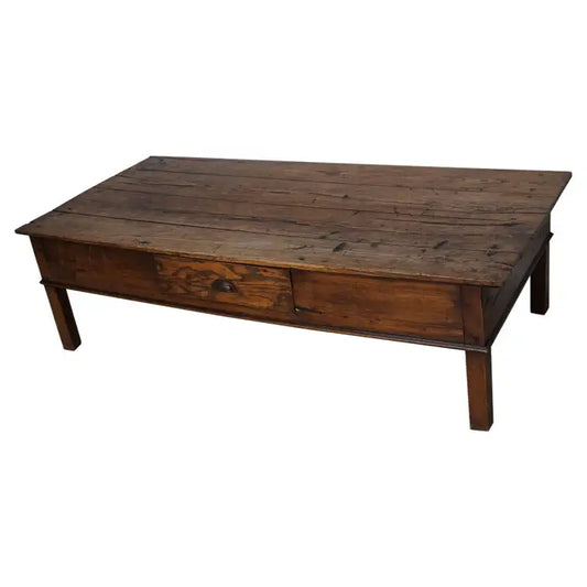 Large Spanish 19th Century Farmhouse Rustic Chestnut Coffee Table