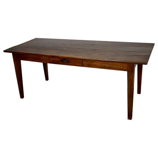 Antique Fruitwood & Oak Early 20th Century French Rustic Farmhouse Dining Table