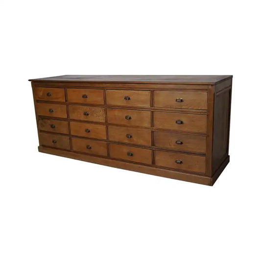 Antique French Light Oak Apothecary / Filing Cabinet, 1920/30s