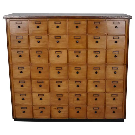 Dutch Beech Industrial Apothecary / Workshop Cabinet, circa 1950s