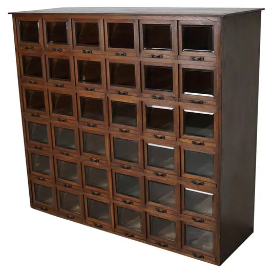 Antique German Oak Haberdashery Shop Cabinet, 1920/30s