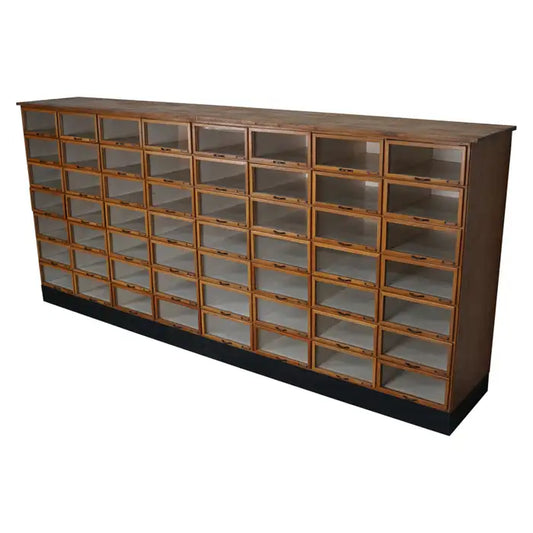 Large Vintage Dutch Oak Haberdashery Shop Cabinet, 1950s