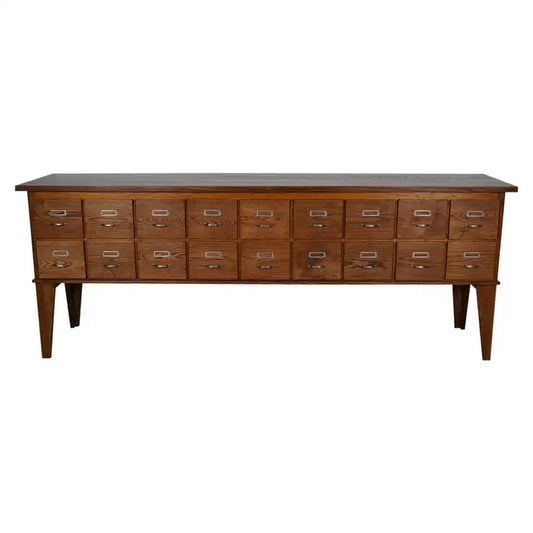 Vintage Dutch Oak Apothecary Sideboard / Filing Cabinet, 1950s