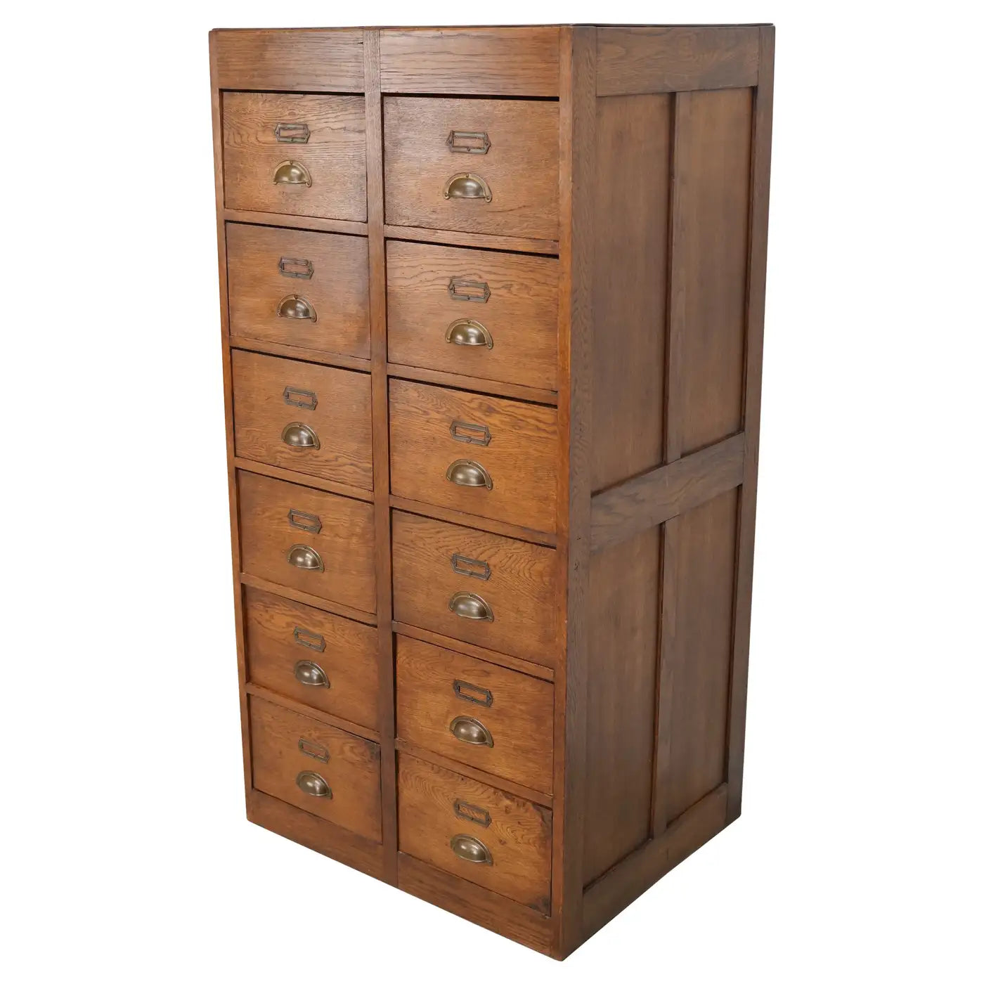 Vintage Dutch Oak Apothecary / Filing Cabinet, 1930s