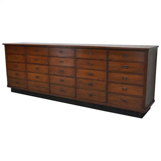 Large Art Deco Dutch Oak Apothecary / Filing Cabinet or Sideboard, 1930s