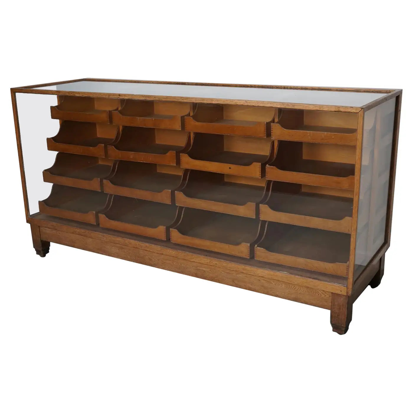 Antique British Maple & Oak Haberdashery Cabinet or Shop Counter, 1920/30s