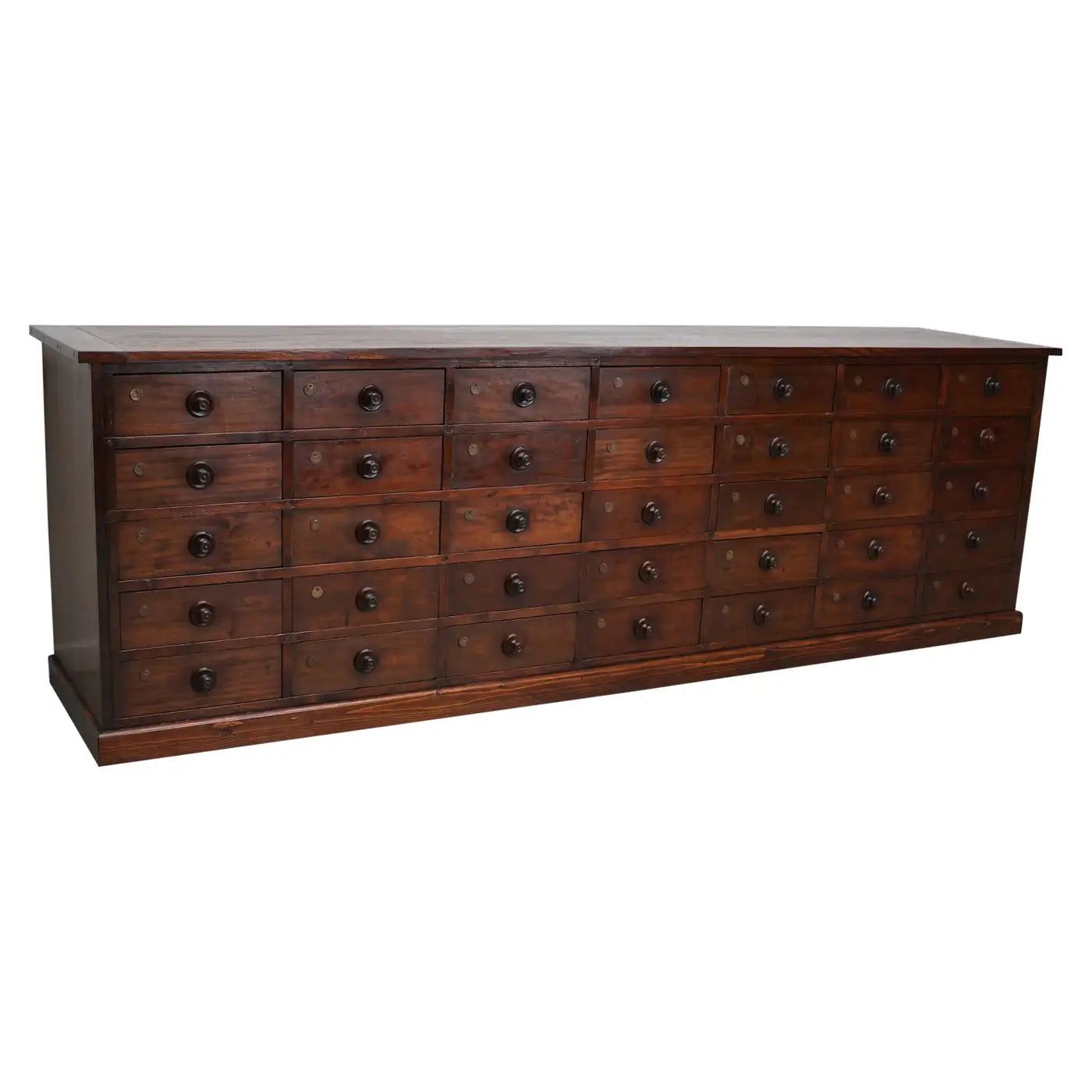 Very Large Antique Hardwood Apothecary Cabinet / Bank of Drawers, ca 1900