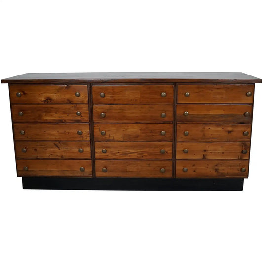 Vintage German Pine & Oak Apothecary Cabinet, 1950s