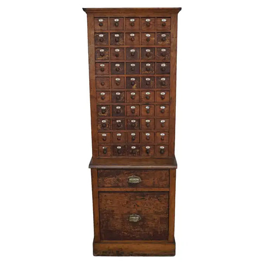 French Oak Jewelers / Watchmakers Cabinet, Early 20th Century