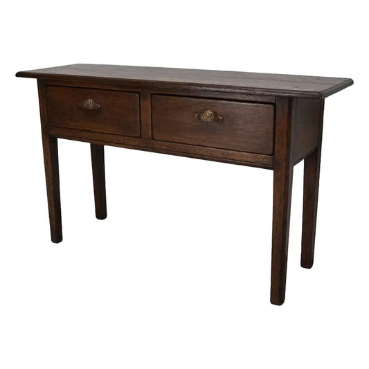 Vintage French Rustic Farmhouse Oak Side Table